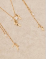 Curve multirow necklace with long tassel detail in gold tone