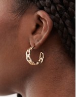 link hoop earrings in gold