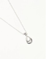 double teardrop necklace in sterling silver