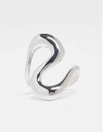 unisex curve ring in silver