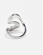 unisex curve ring in silver