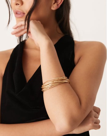 slinky bangle pack in gold