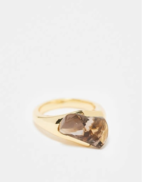 Other Stories crystal ring in gold