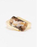 Other Stories crystal ring in gold