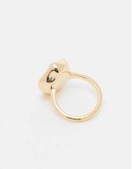 claw set pearl ring in 18k gold plated