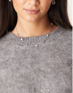 Lost Souls stainless steel pearl charm choker necklace in silver