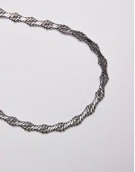 twisted chain necklace in silver