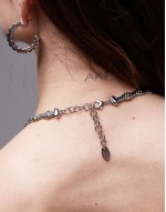 twisted chain necklace in silver