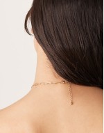 necklace with faux tigers eye heart charms in gold tone
