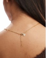 Z gold plated celestial M inital charm necklace in gold