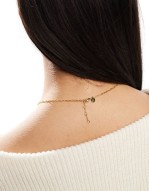Z gold plated celestial E inital charm necklace in gold