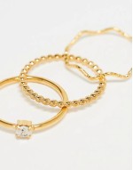 Z stainless steel gold plated thin ring 3 pack in gold