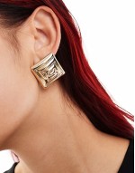 verona statement stud earrings in gold