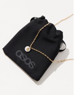 14k gold plated necklace with Scorpio zodiac and faux pearl disk design with gift bag