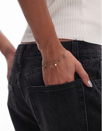 18ct gold vermeil disc charm bracelet