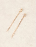 embellished star drop earrings in gold