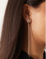 embellished star drop earrings in gold