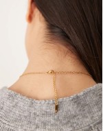 embellished bubble initial C necklace in gold