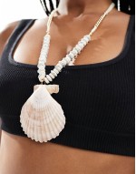 statement shell necklace in pink