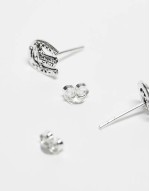western horseshoe and boot stud earrings in sterling silver