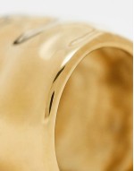 Neck on the Line molten stainless steel ring in gold plated