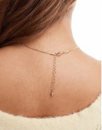 necklace with real tigers eye heart pendant in gold tone