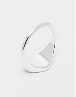 18k plated heart signet ring in silver