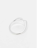 18k plated heart signet ring in silver