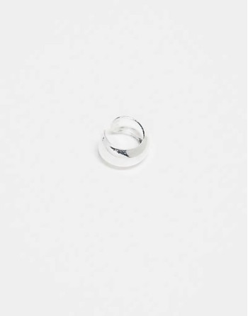 rounded chunky ear cuff in sterling silver