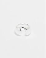 rounded chunky ear cuff in sterling silver