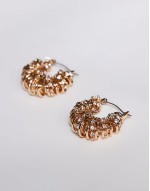 30mm hoop earrings with wrap around crystal detail in gold tone