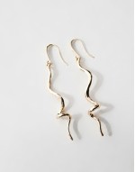 drop earrings with squiggle detail in gold tone