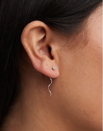 gem through long back earrings in sterling silver