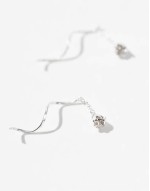 gem through long back earrings in sterling silver