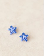 blue resin starfish stud earrings